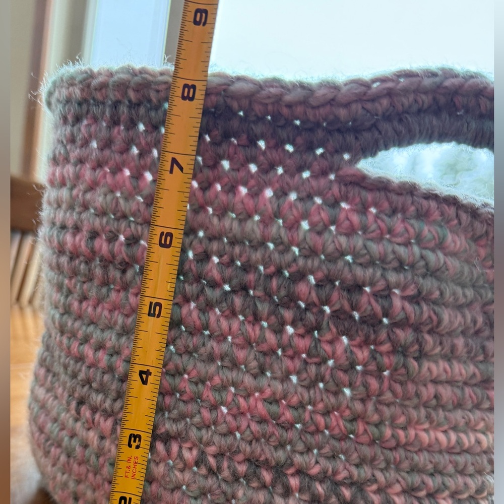 Handmade Crochet storage basket gift holidays toys books towels multi use. - Picture 3 of 5